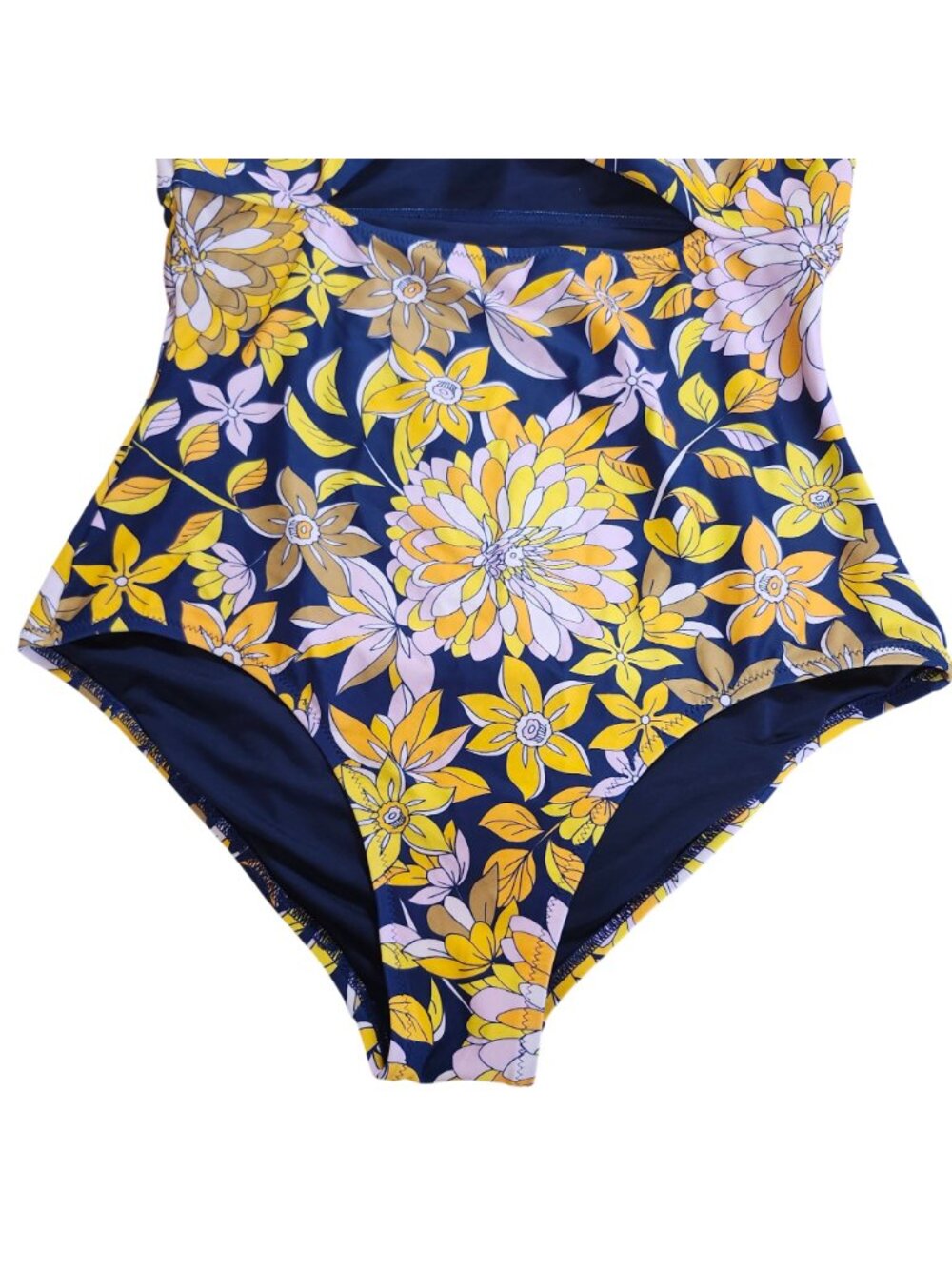 J. Crew Women's Size 10 Cutout One-Shoulder One-Piece Swimsuit Dusk Floral Print - Picture 5 of 8